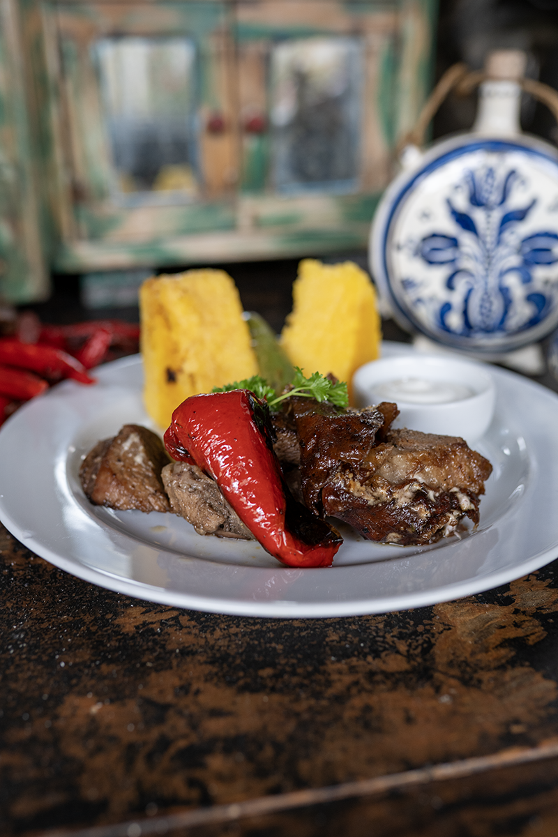 Homemade rustic food at Conacul Maria Theresa, Sibiu